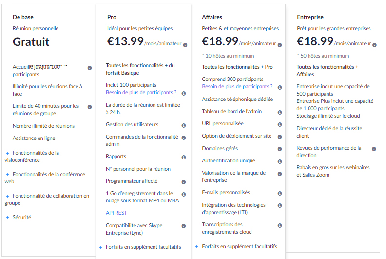 Présentation de l'offre Zoom