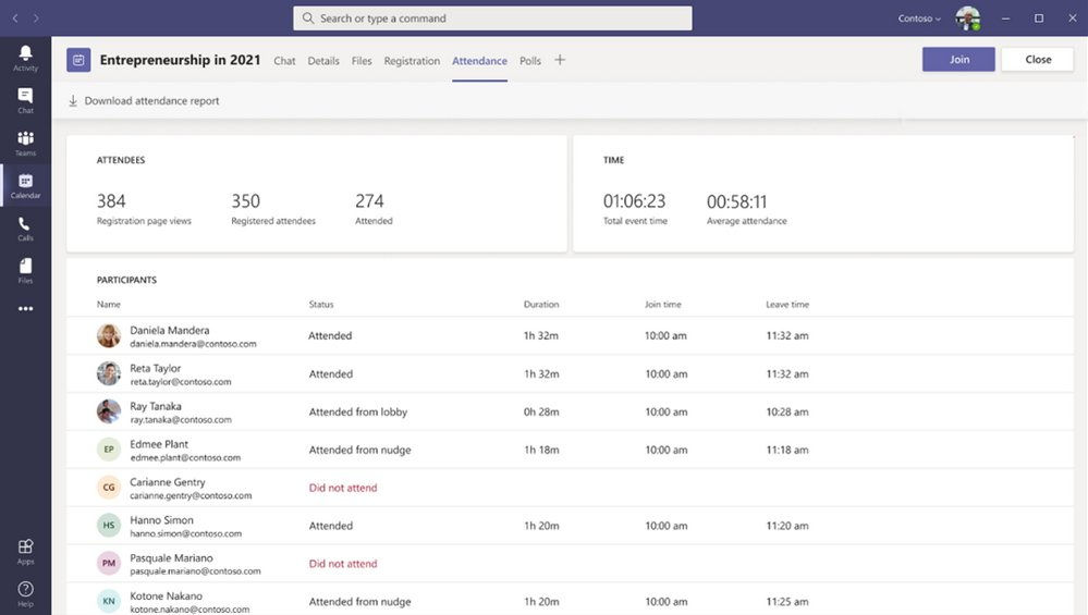 Microsoft Teams Rapport Webinaire